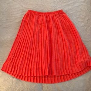 Tangerine Orange Banana Republic pleated skirt